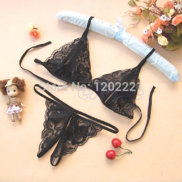 Sexy Lingerie Open Chest Bra + Underwear lace Set